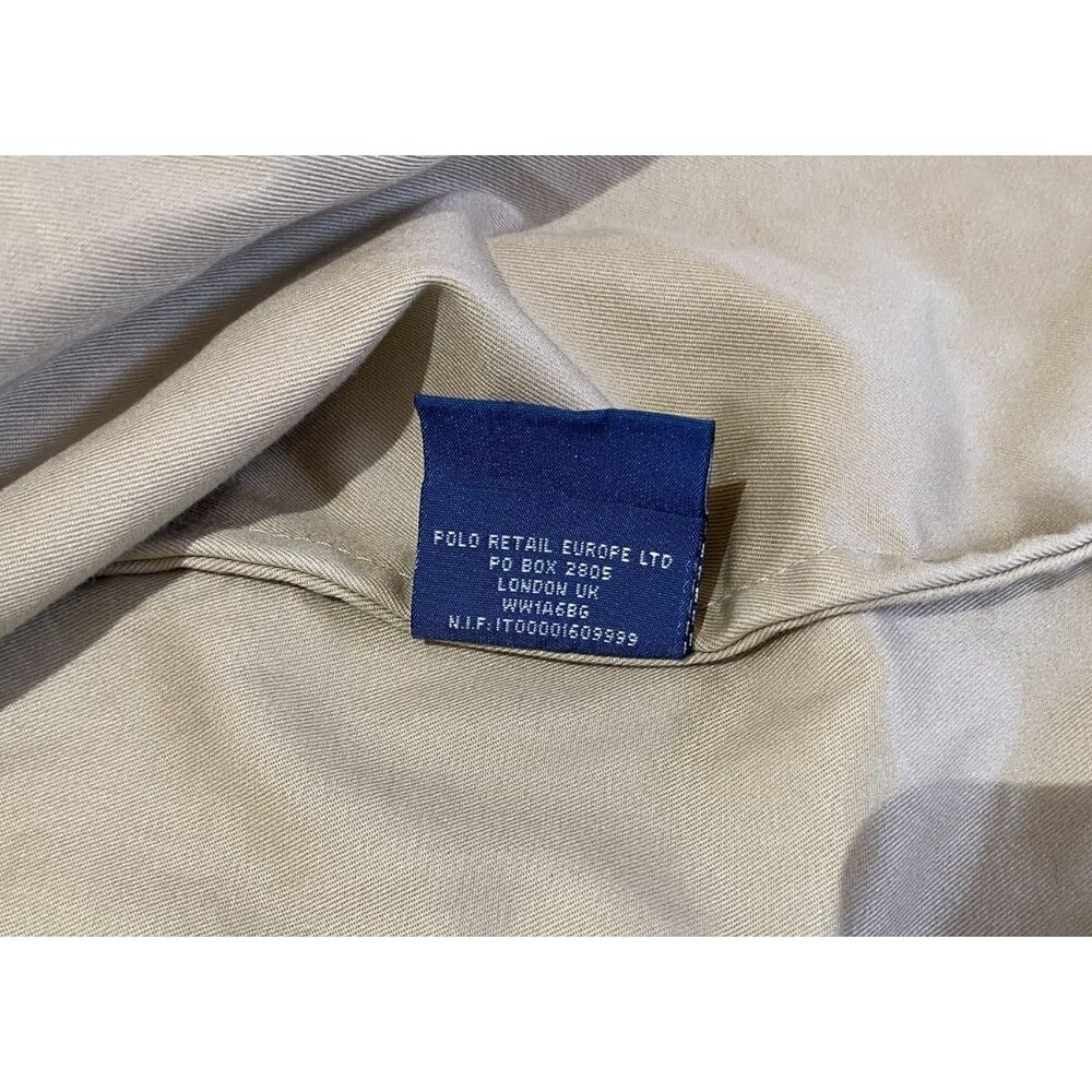 Polo Ralph Lauren Europe Bi Swing Mens XL Tan Pony Logo Leather Trim Jacket Rare - Picture 11 of 15